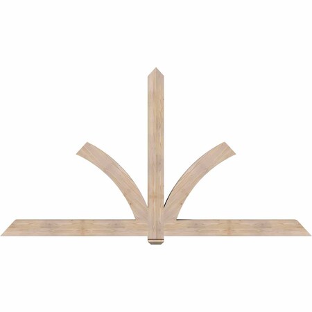 Ekena Millwork Redmond Smooth Timber Gable Bracket, Douglas Fir, 108"W x 58"H x 5 1/2"D x 5 1/2"F, 13/12 Pitch GBW108X58X0606RED00SDF